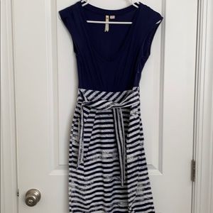 Anthropologie Little yellow button dress